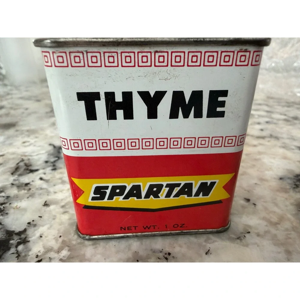 Spartan Thyme‎ Spice Tin Vintage 1 oz Metal Decor Advertising Grand Rapids MI